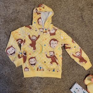 Curious George Hooded Sweater sz 5